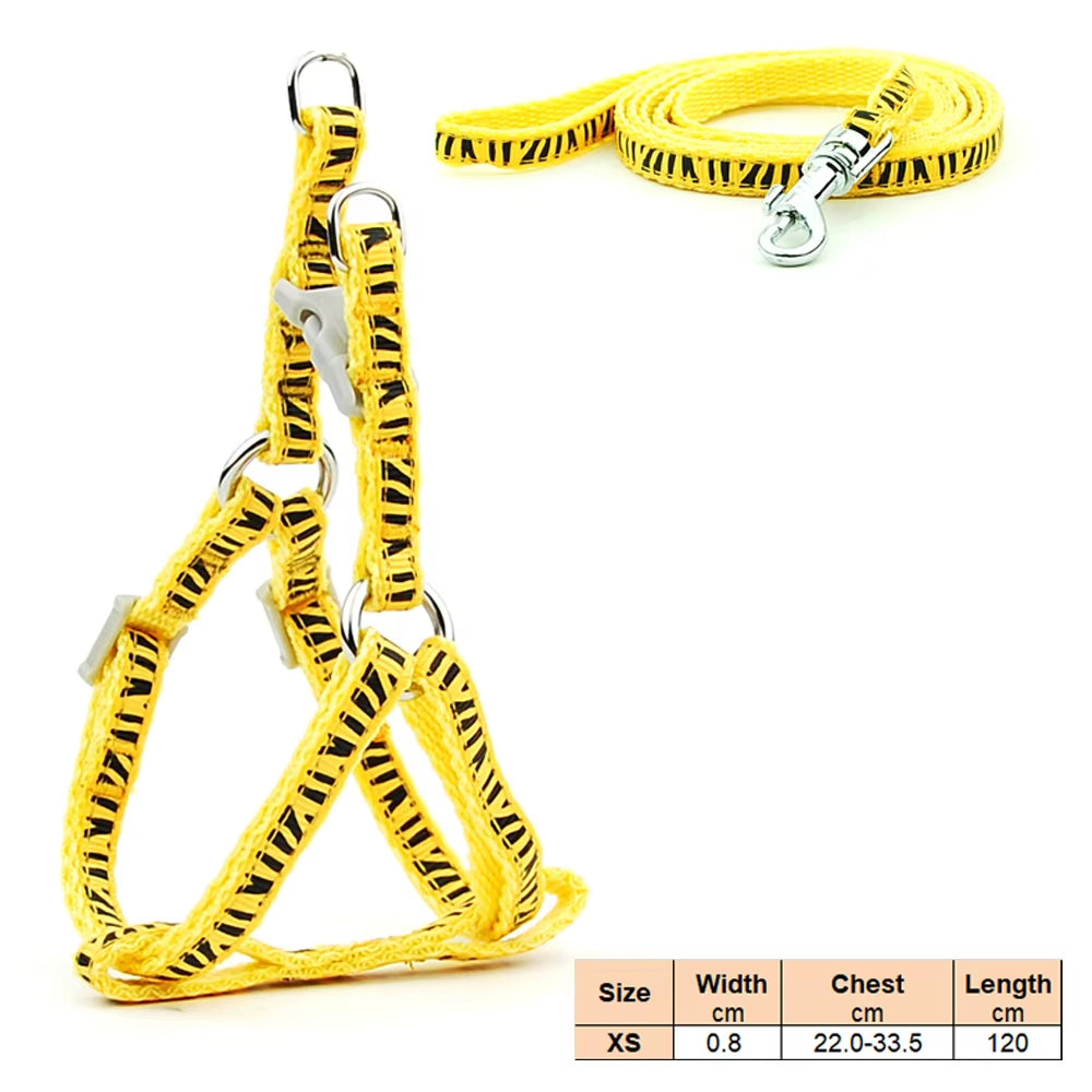 Dog Cat Harness Leash Harness Vest Leash Collar Puppy Small Pet Outdoor Walking Chihuahua Terier Schnauzer Weight 1 to 3Kg