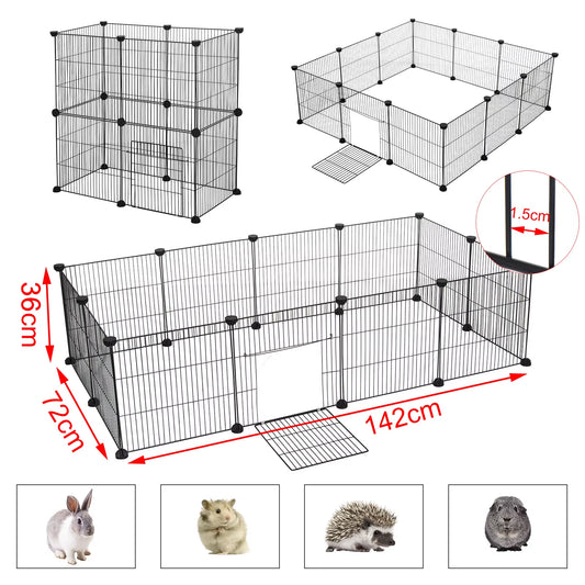 DIY Pet Fences Dog Cage Foldable Sleeping Playing Kennel House for Puppy Rabbits Guinea Pig Dogs Cat Exercise Training Outdoor
